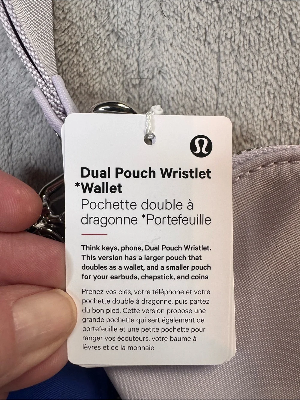 lululemon athletica Dual Pouch Wristlet in Light Lilac and Cobalt
